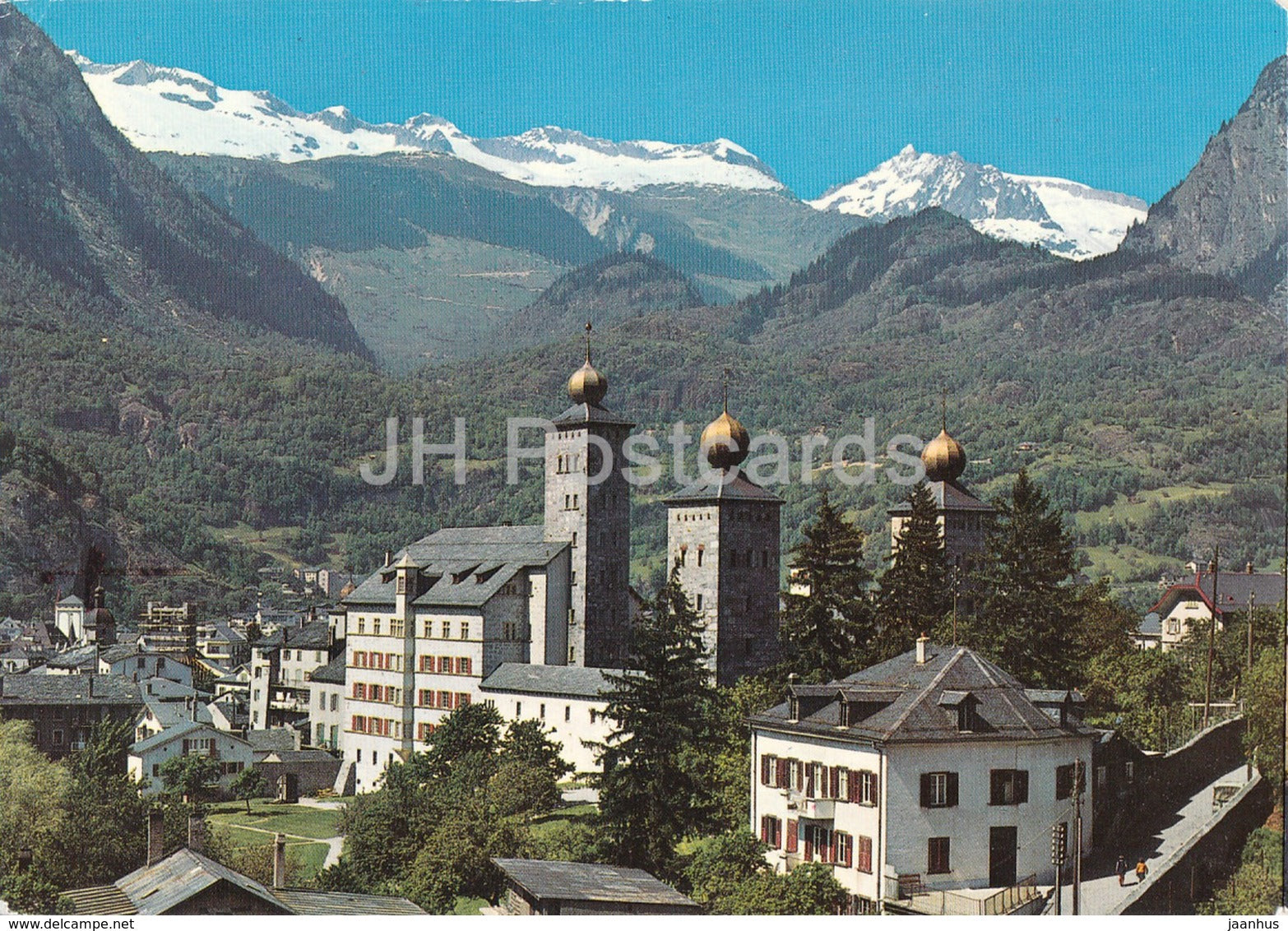 Brig - Brigue - Stockalperschloss in Brig - Belalp - Sparrhorn - Fusshorner - castle - 44822 - 1974 - Switzerland - used - JH Postcards