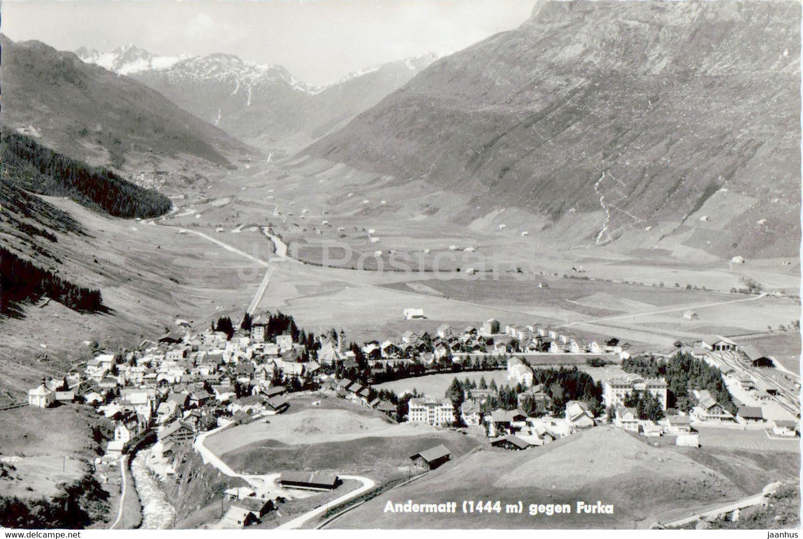 Andermatt 1444 m gegen Furka - old postcard - Switzerland - used - JH Postcards