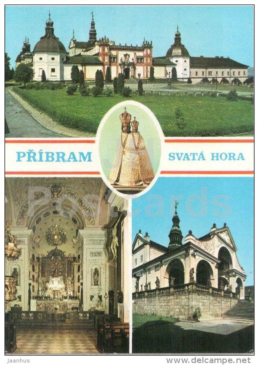 Pribram - Svata Hora - baroque church and monastery - Czechoslovakia - Czech - used 1981 - JH Postcards