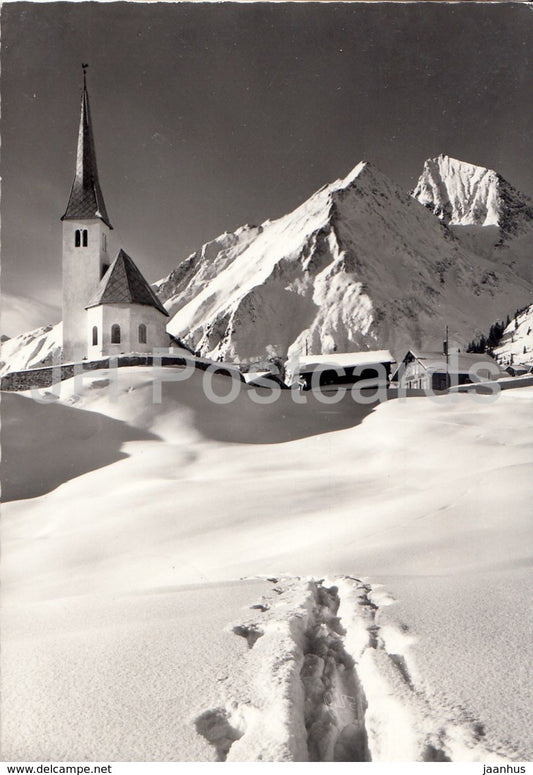 Tenna - Kirchlein mit Oberhorn - church - 1977 - Switzerland - used - JH Postcards