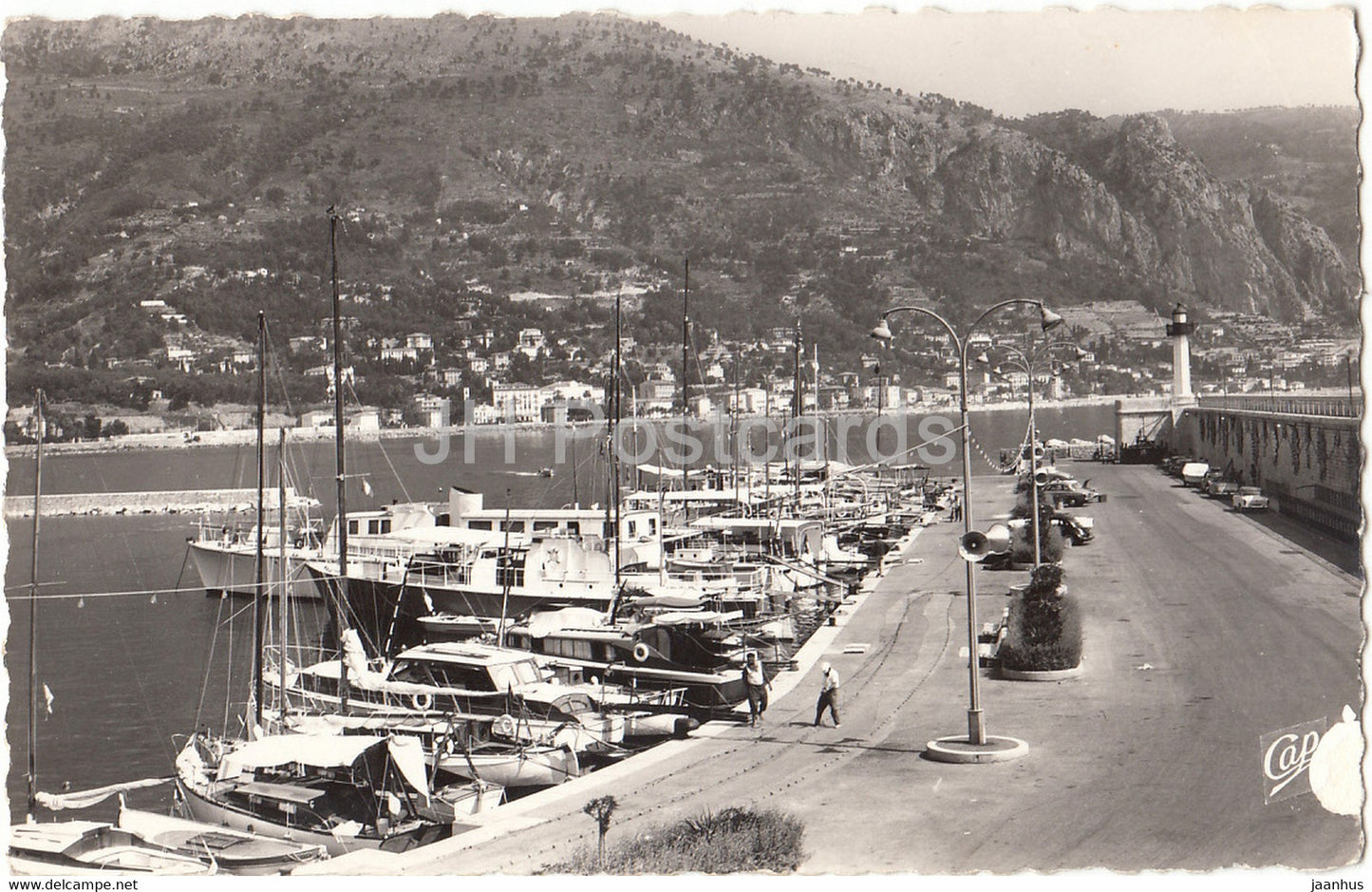 Menton - Vue Sur le Port et Garavan - 1557 - boat - 1963 - France - used - JH Postcards