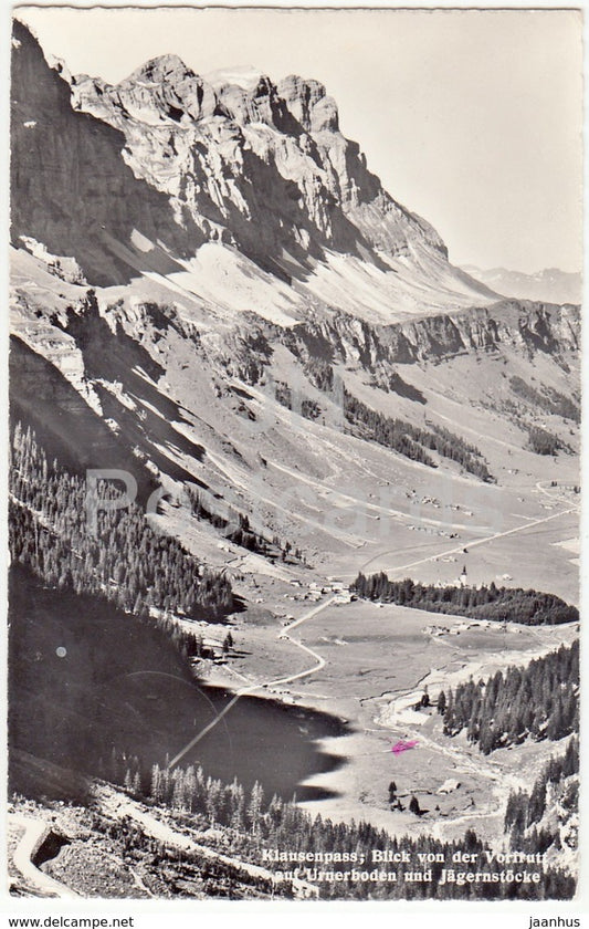 Klausenpass - Blick von der Vorfrutt auf Urnerboden und Jagernstocke - 21348 - Switzerland - 1962 - used - JH Postcards