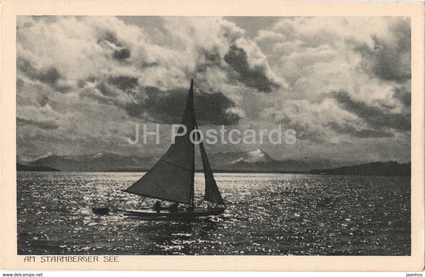 Am Starnberger See - sailing boat - old postcard - Germany - unused - JH Postcards