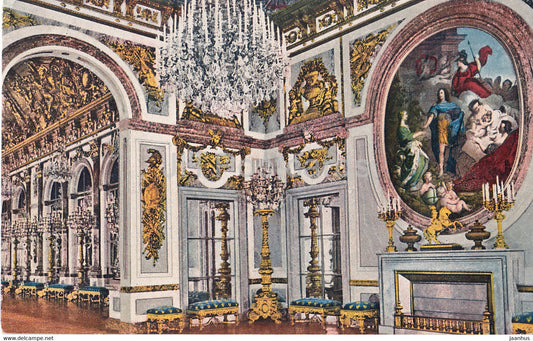 Schloss Herrenchiemsee - Saal des Friedens - castle - 3461 - old postcard - Germany - unused - JH Postcards