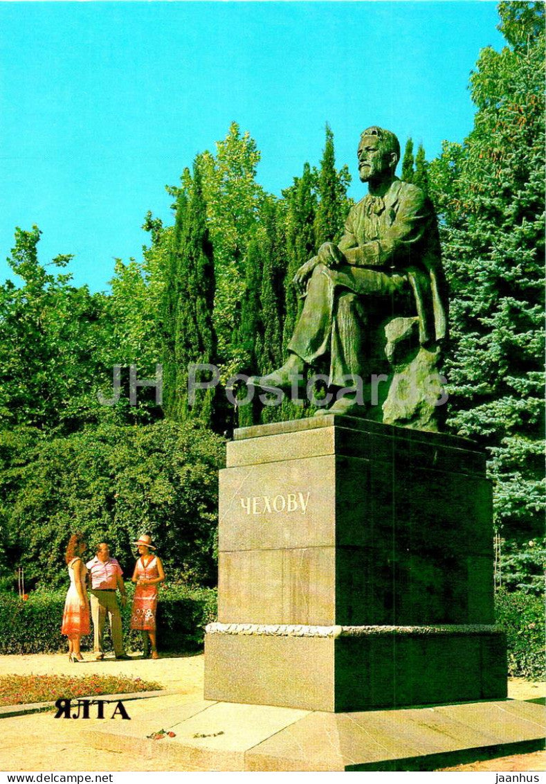 Yalta - monument to Russian writer Chekhov - Crimea - 1984 - Ukraine USSR - unused - JH Postcards