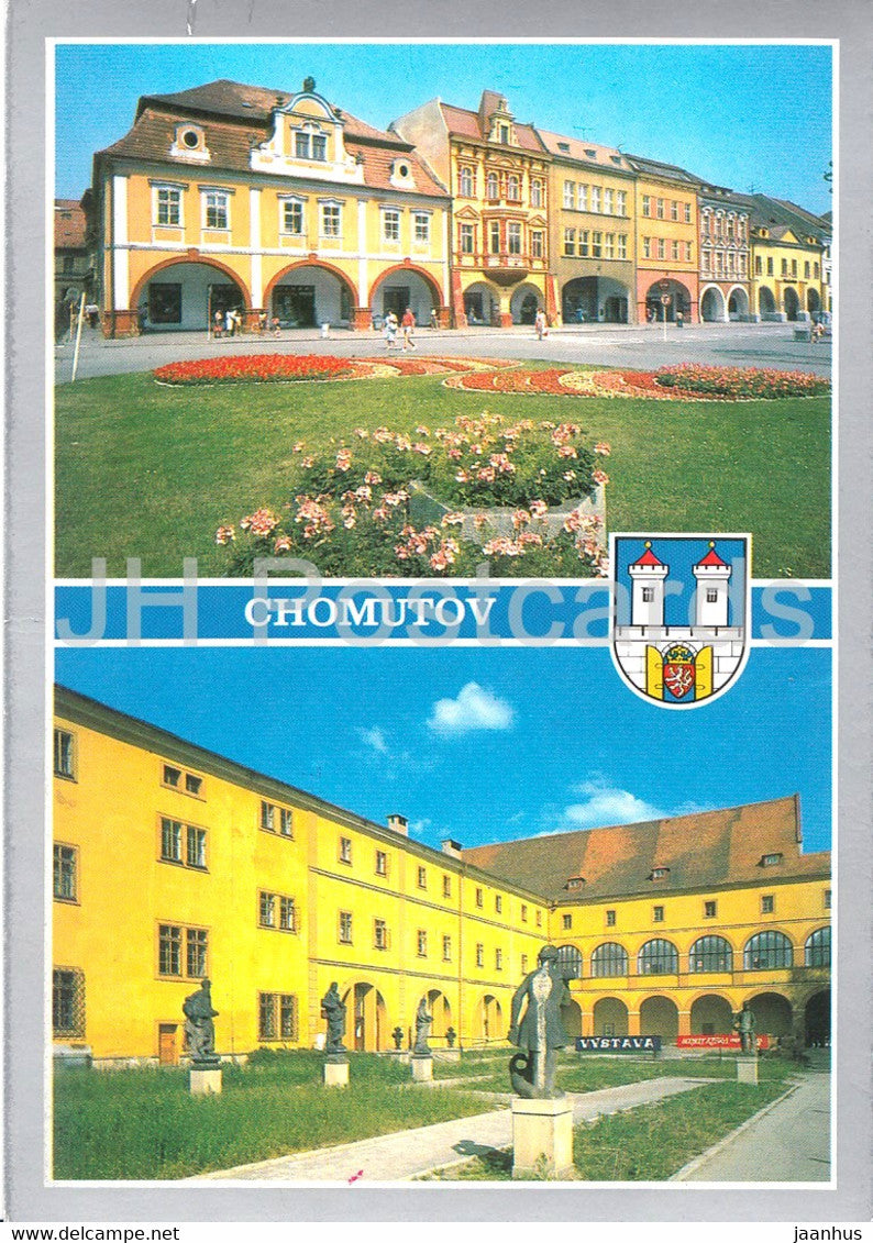 Chomutov - Namesti 1 maje - square - a former Jesuit cloister - Czechoslovakia - Czech Republic - unused - JH Postcards