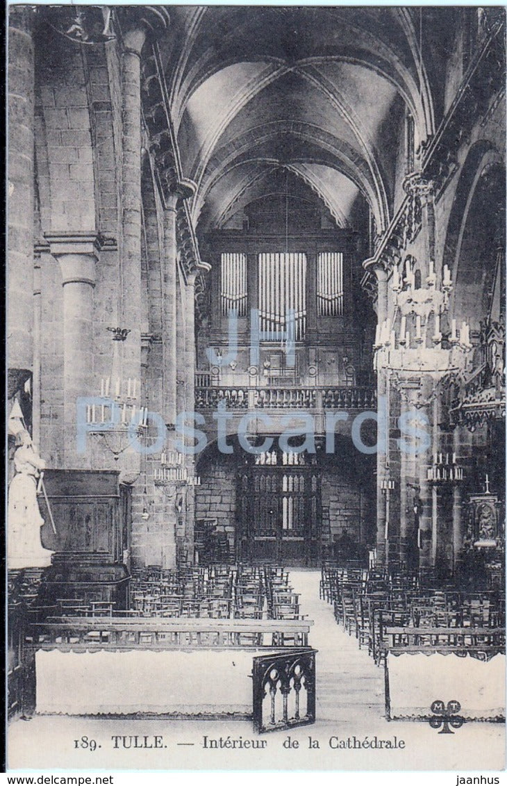 Tulle - Interieur de la Cathedrale - cathedral - 189 - old postcard - France - unused - JH Postcards