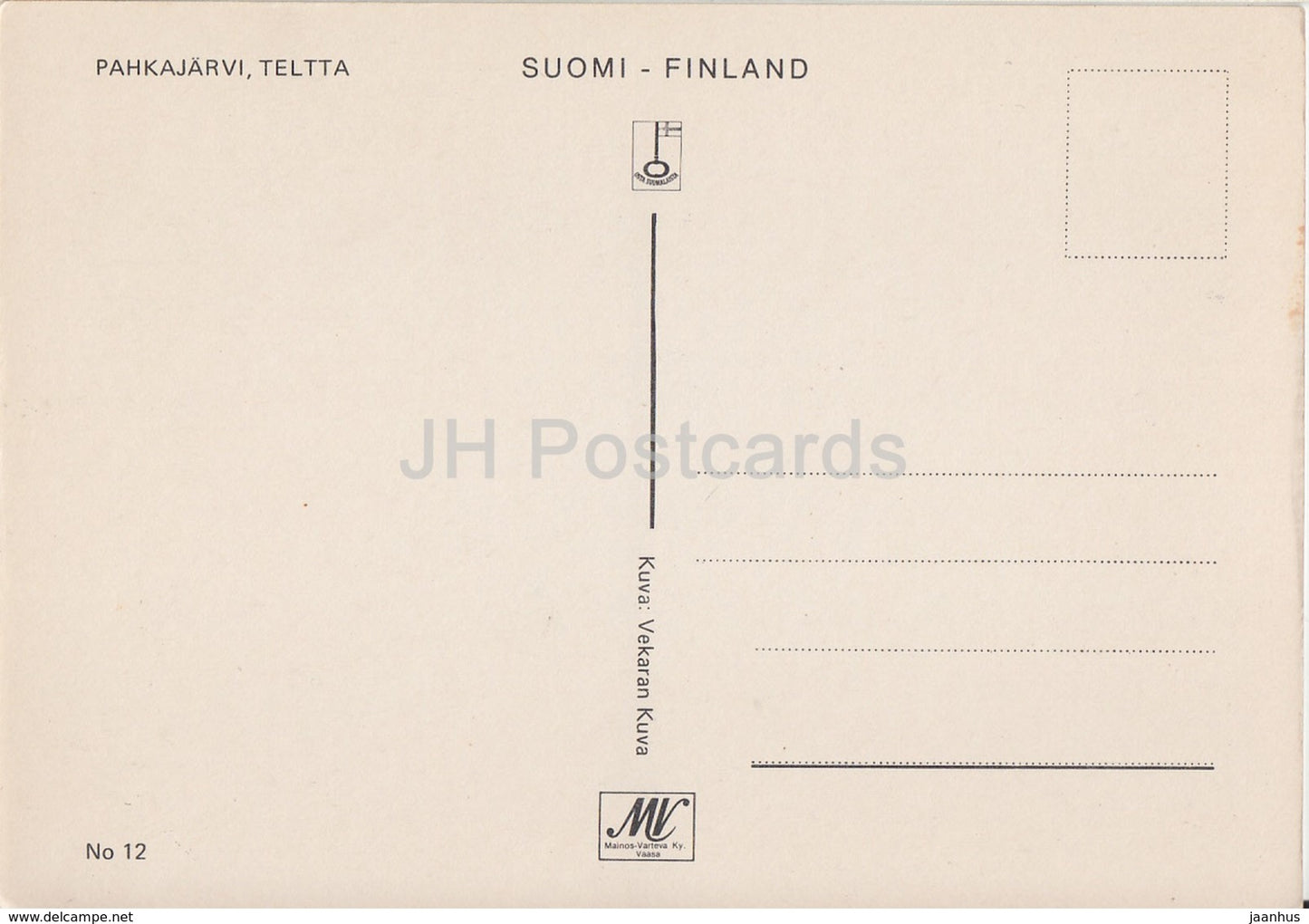 Pahkjärvi teltta - tent - soldiers - weapons - arms - Finland - unused - JH Postcards