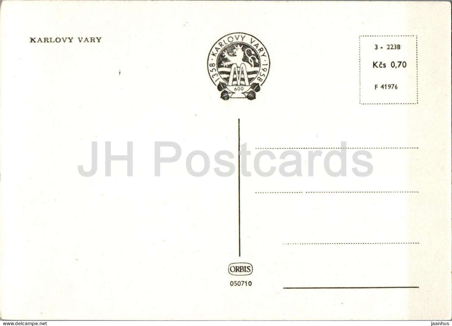 Karlovy Vary - 2238 - République tchèque - Tchécoslovaquie - inutilisé