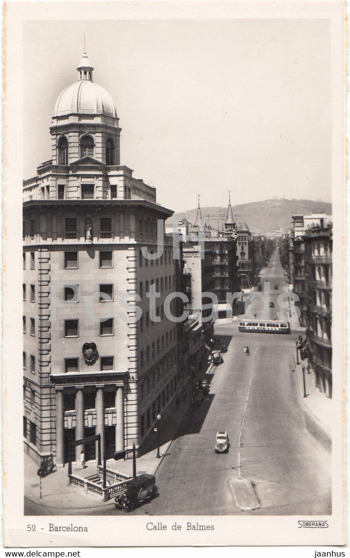 Barcelona - Calle de Balmes - 52 - old postcard - Spain - unused - JH Postcards