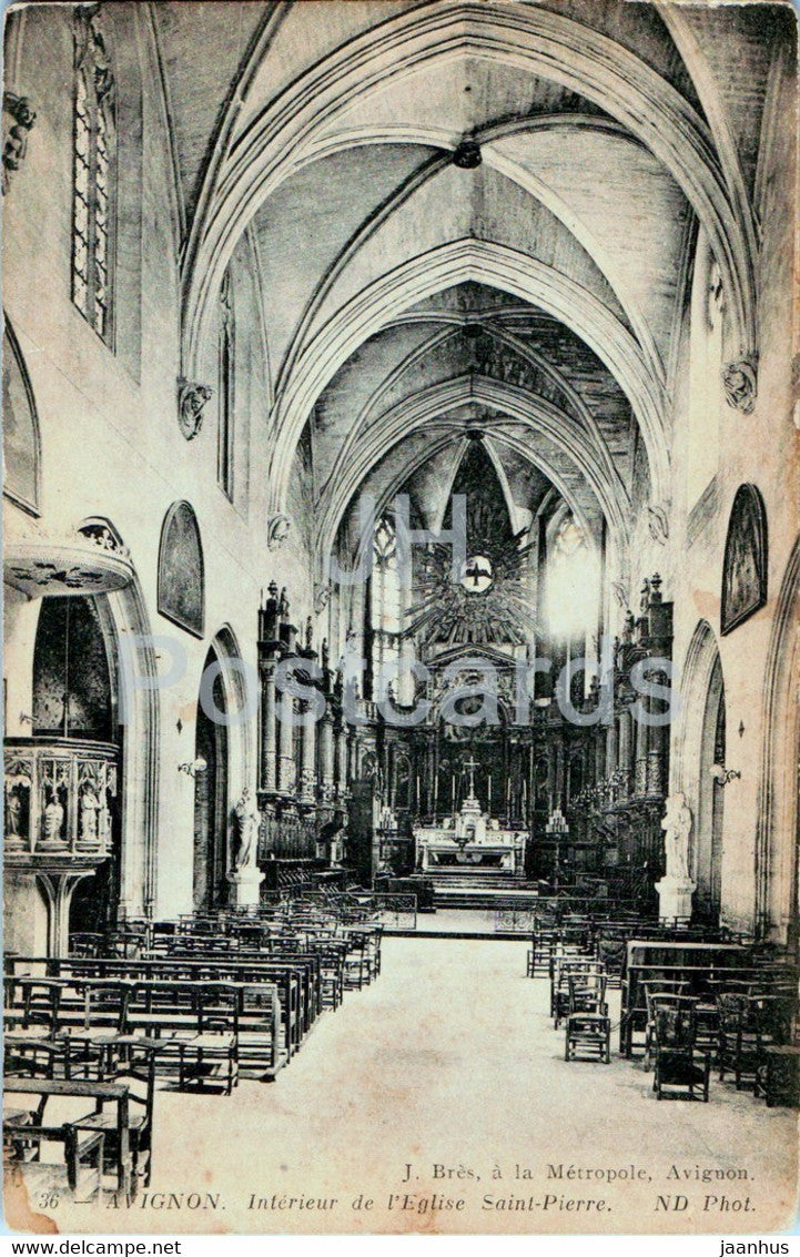 Avignon - Interieur de l'Eglise Saint Pierre - church - 36 - old postcard - France - unused - JH Postcards