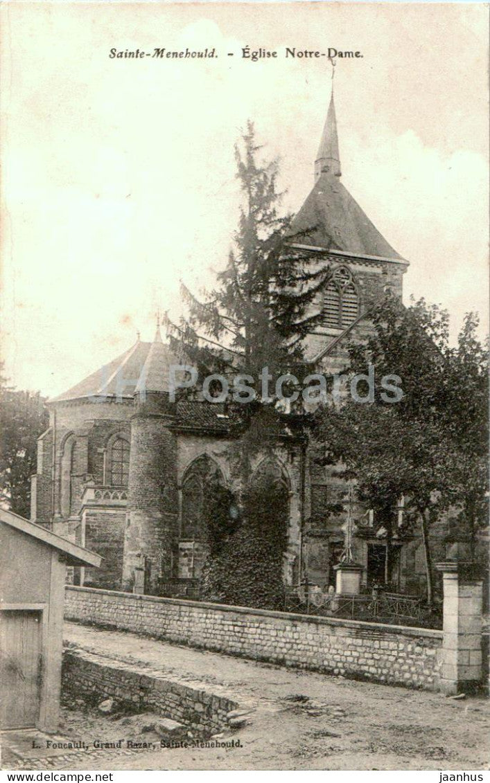 Sainte Menehould - Eglise Notre Dame - church - old postcard - France - unused - JH Postcards