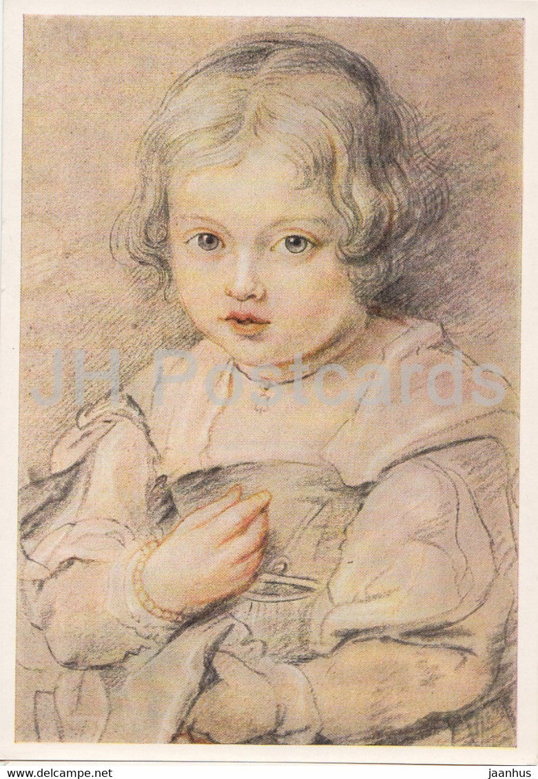 painting by Peter Paul Rubens - Kinderbildnis - child - Flemish art - Germany - used - JH Postcards