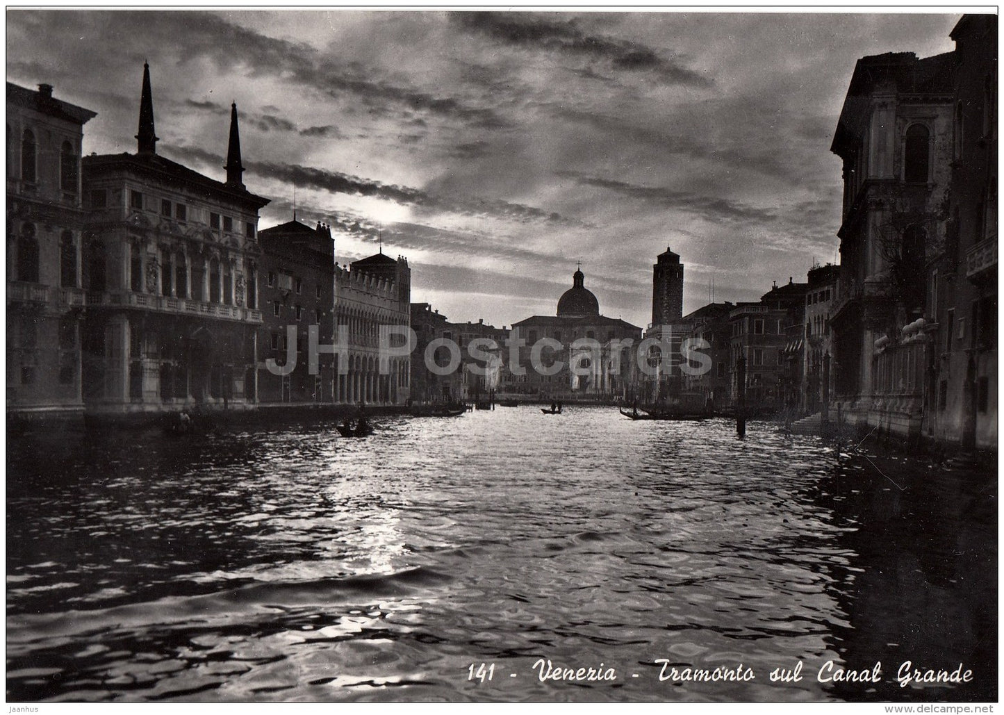 Canal Grande - sunset - 141 - Venice - Venezia - Italy - Italia - unused - JH Postcards