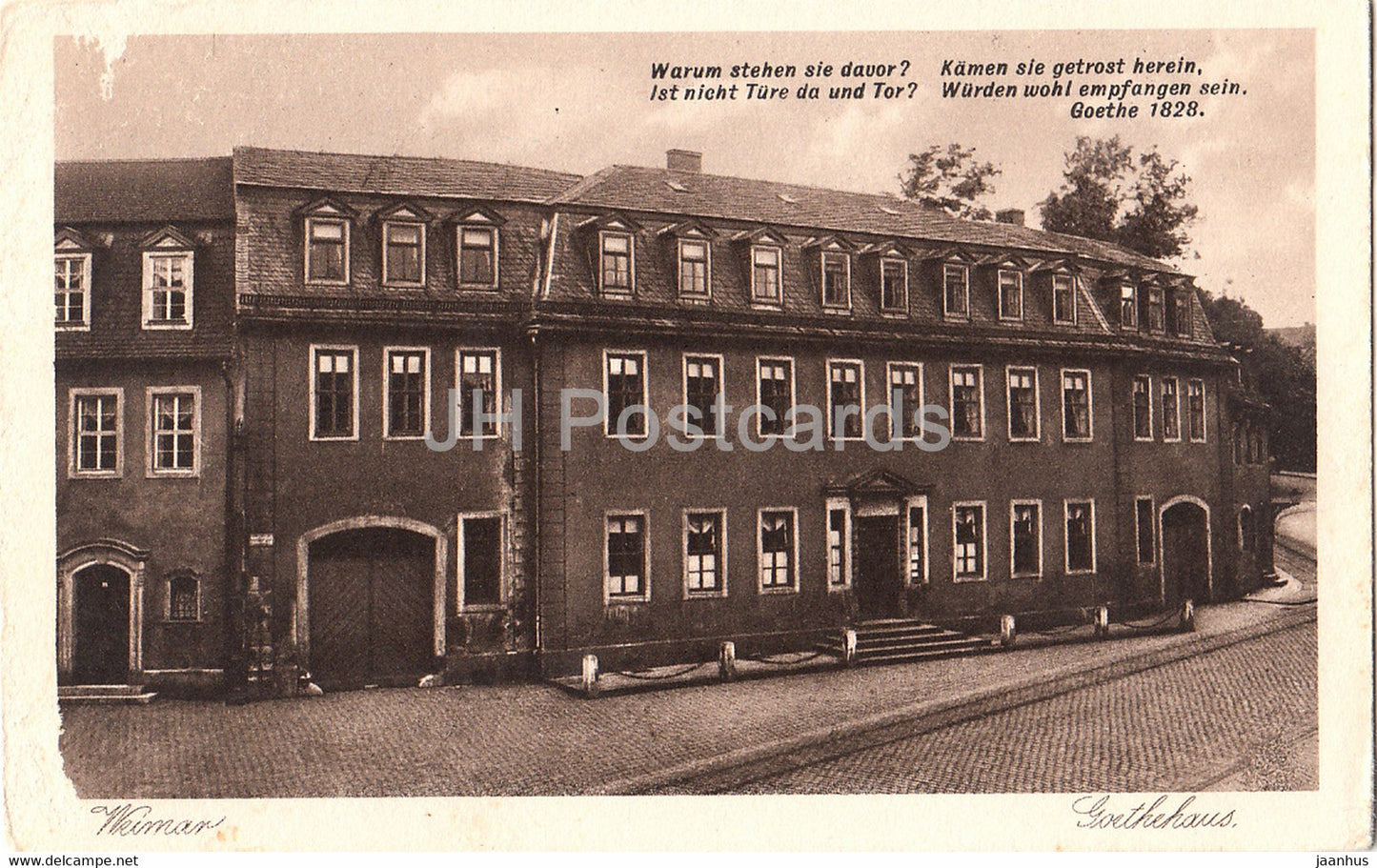 Weimar - Goethehaus - 32435 - old postcard - Germany - unused - JH Postcards