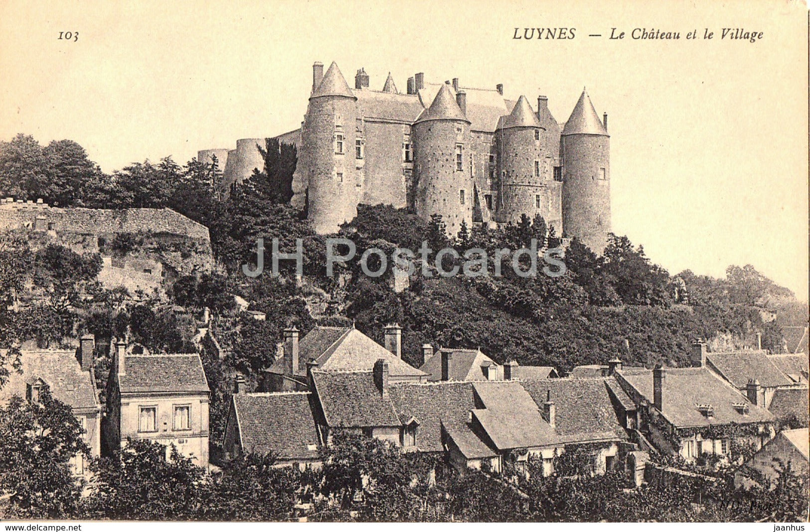 Luynes - Le Chateau et le Village - castle - 103 - old postcard - France - unused - JH Postcards