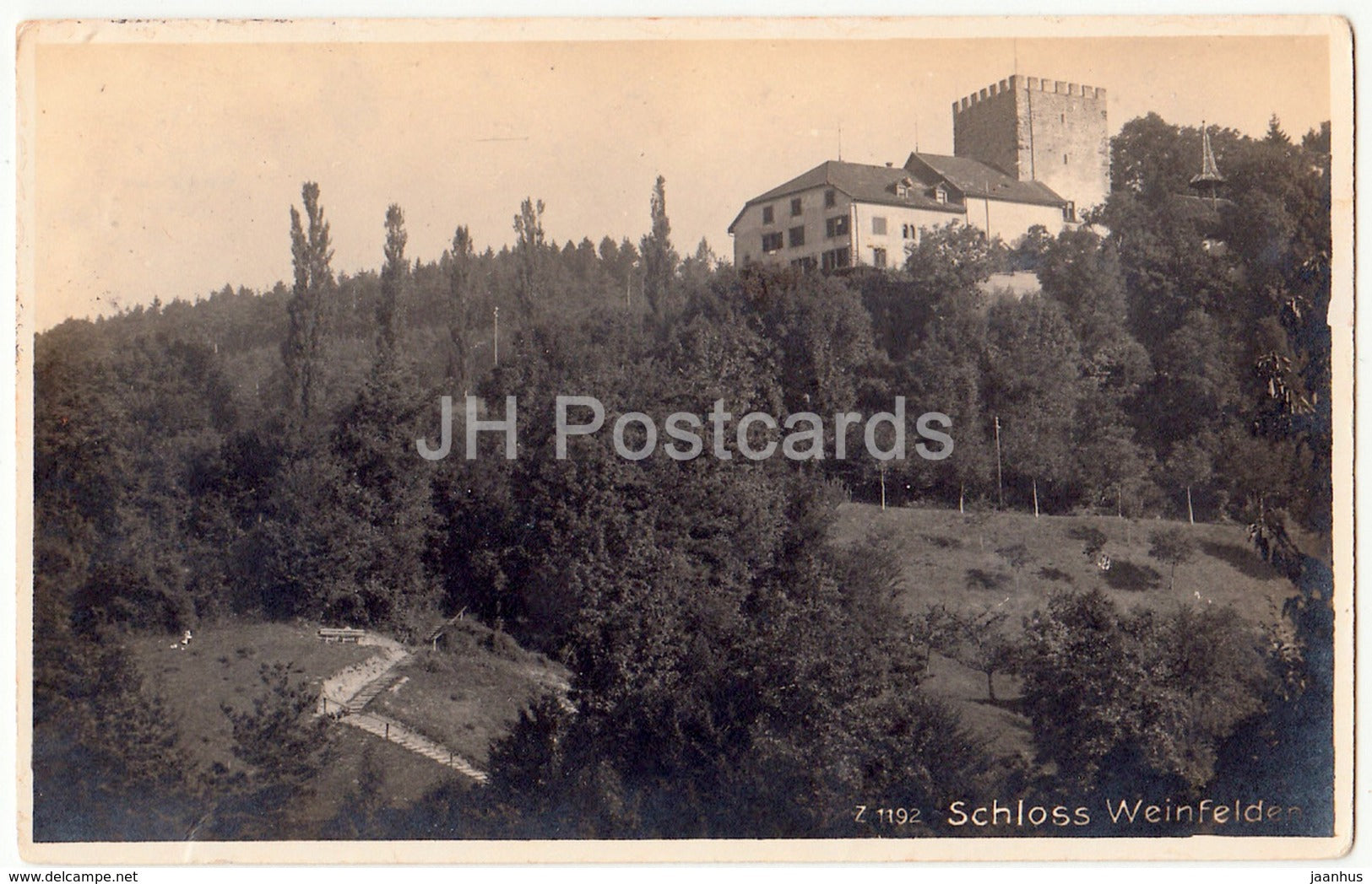 Schloss Weinfelden - castle - 1192 - Switzerland - 1924 - used - JH Postcards