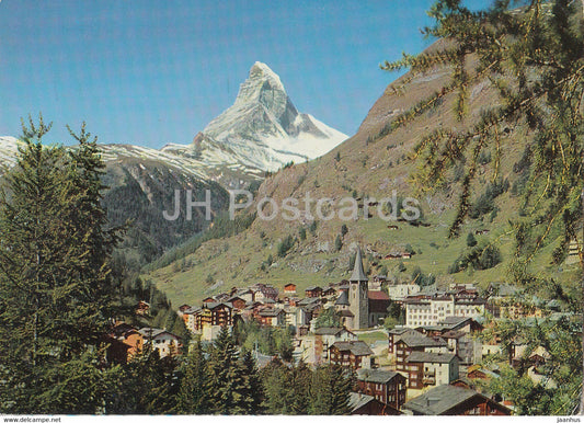 Zermatt mit Matterhorn 4477 m - 1968 - Switzerland - used - JH Postcards