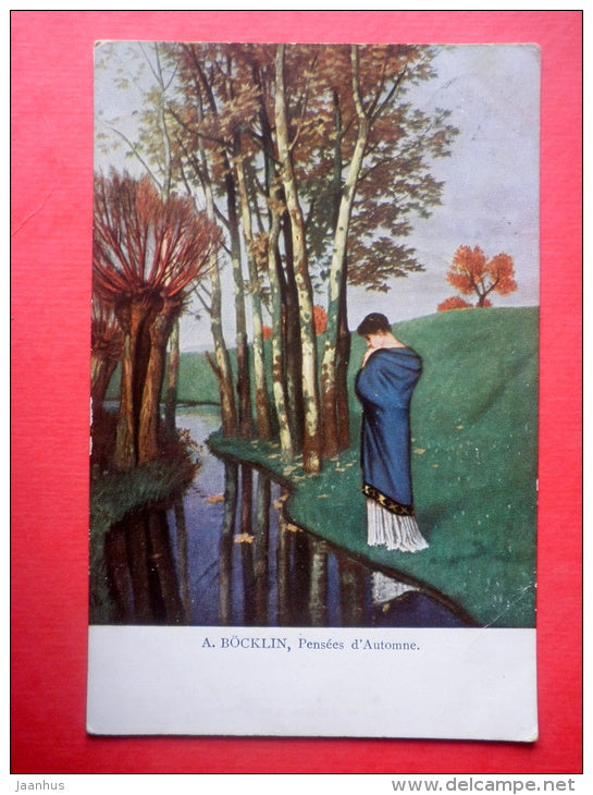 painting by A. Böcklin - Pensees d´Automne - Autumn Thoughts - 45 - circulated in Estonia Fellin Imperial Russia 1 - JH Postcards