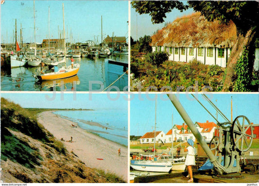 Partier fra Laeso - beach - port - boat - multiview - 1983 - Denmark - used - JH Postcards