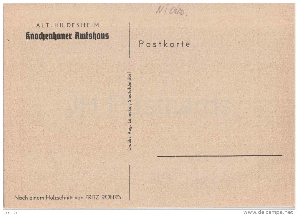 Alt-Hildesheim - Knochenauer Amtshaus - Germany - ungelaufen - JH Postcards