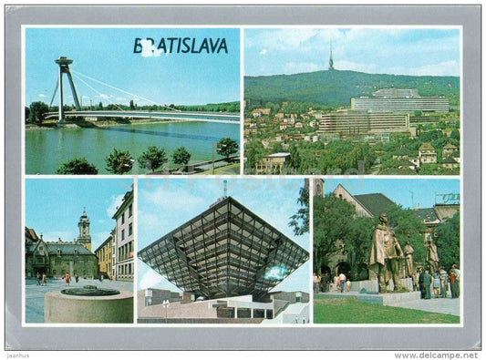 Bratislava - SNP bridge - Kramare - SNP monument - Czechoslovakia - Slovakia - used - JH Postcards