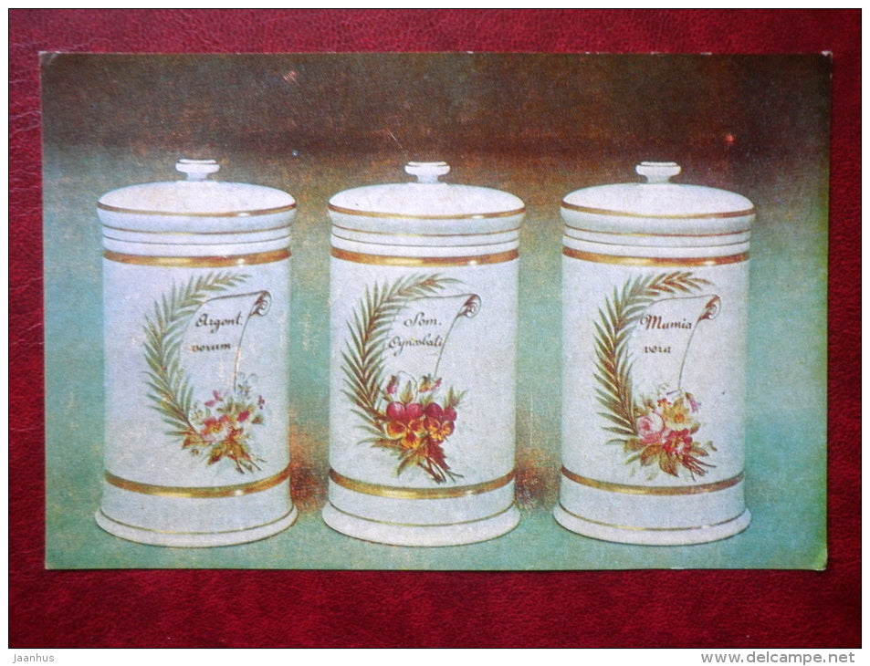 earlu XX cent. apothecary vessels  - Stradin Museum of the History of Medicine - Latvia USSR - unused - JH Postcards