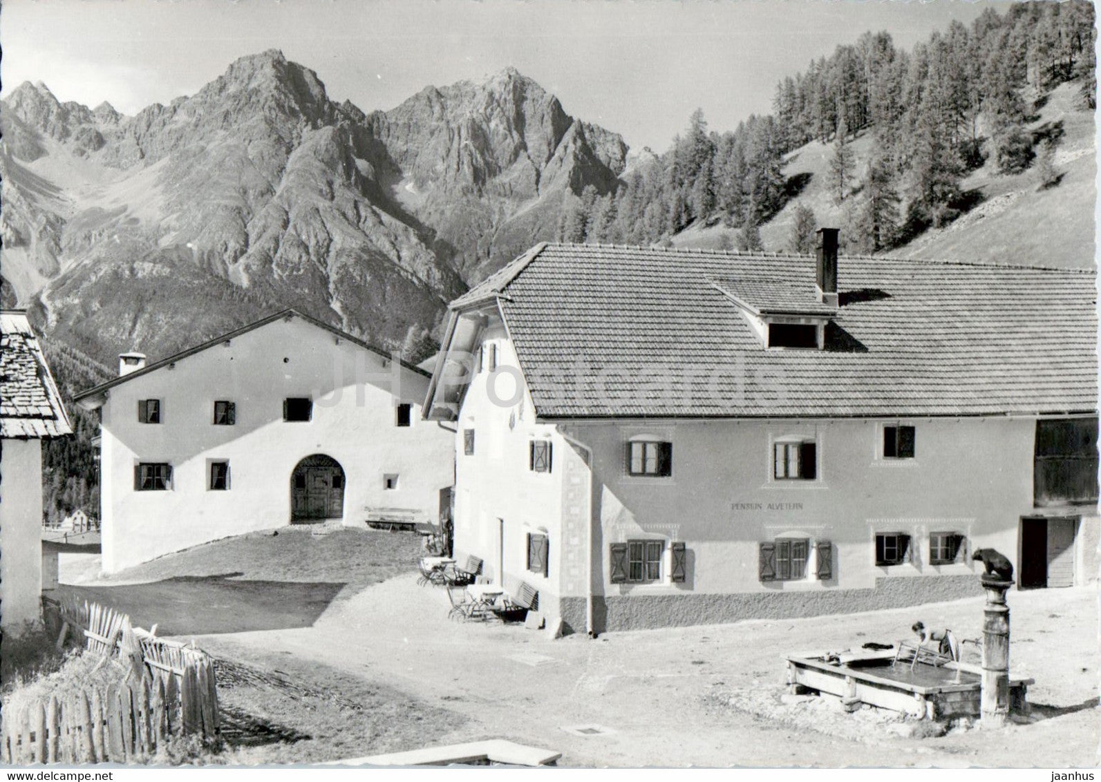 Pension Edelweiss - Scarl - Engandin 1813 m - old postcard - Switzerland - unused - JH Postcards