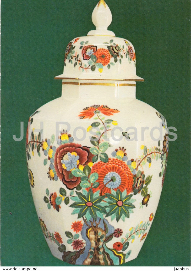 Schauhalle Porzellansammlung - Deckelvase nach ostasiatischem Vorbild - Meissen - porcelain - 1976 - Germany DDR - used - JH Postcards