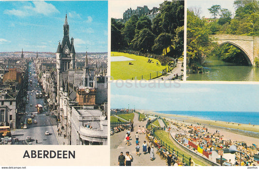 Aberdeen - Union Terrace Brig - Union Gardens - O'Balgownie street - beach - 1981 - Scotland - United Kingdom - used - JH Postcards