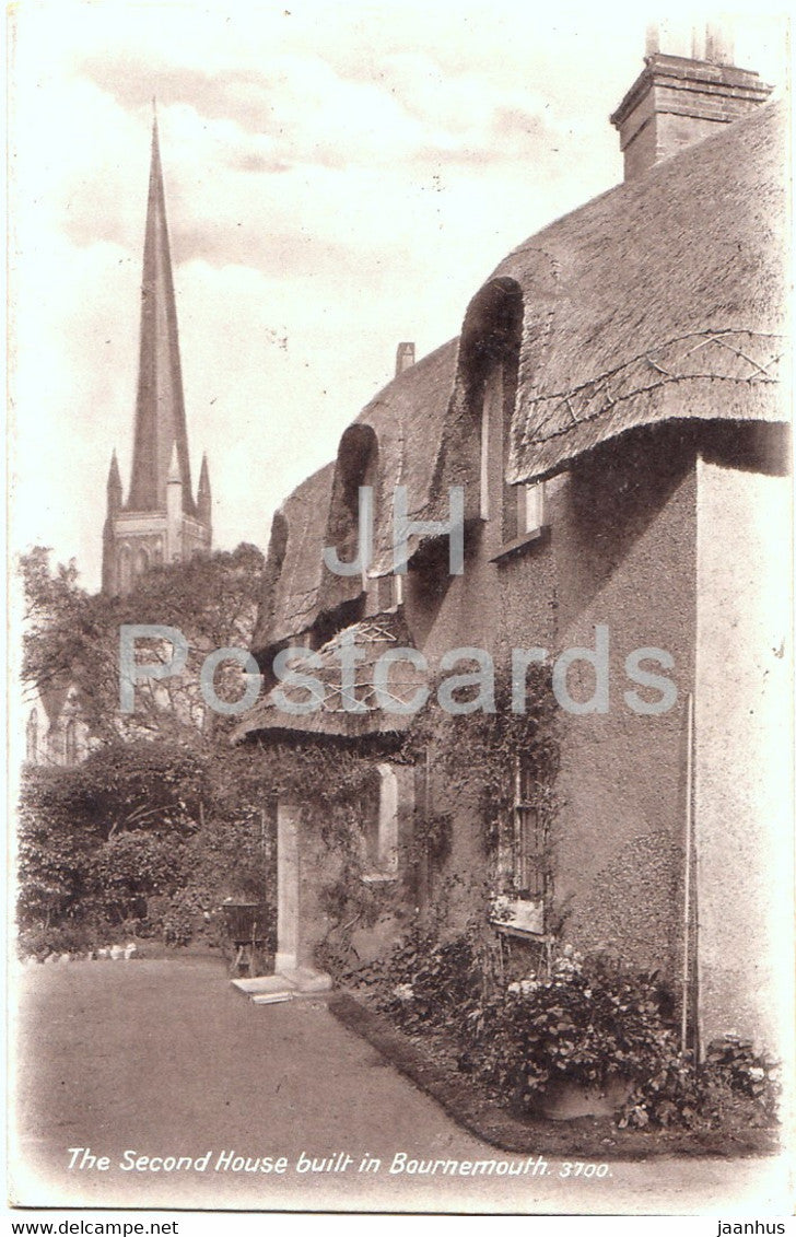 The Second House built in Bournemouth - 3700 - old postcard - England - United Kingdom - unused - JH Postcards