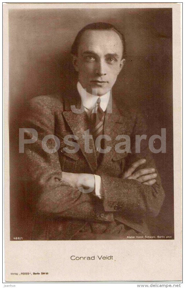 Conrad Veidt - movie actor - Ross verlag - 486/1 - circulated in Estonia - JH Postcards