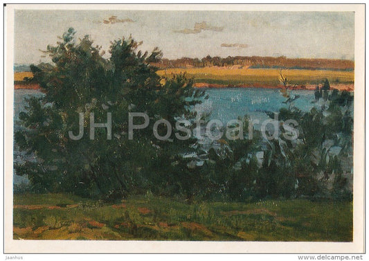 painting by A. Kiselyev - The Beginning of Autumn , 1976 - Russian art - 1976 - Russia USSR - unused - JH Postcards