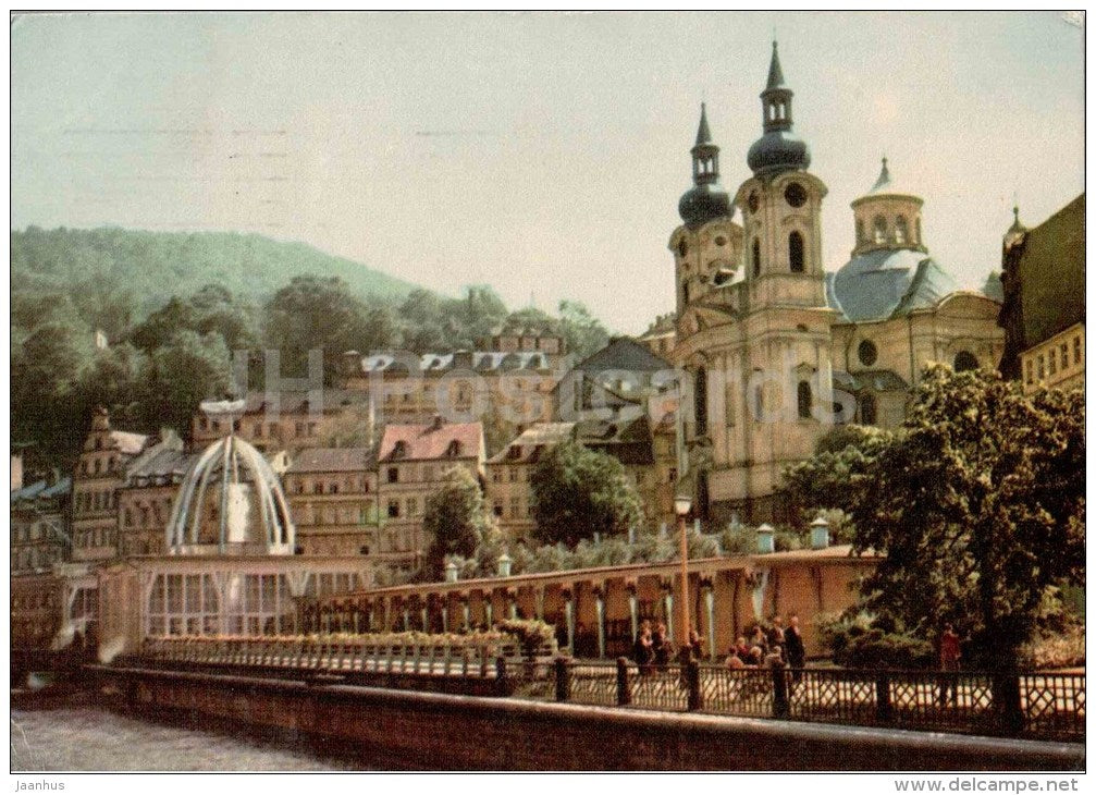 Karlovy Vary - Karlsbad - Spa - viewof the spa - Czechoslovakia - Czech - used 1967 - JH Postcards