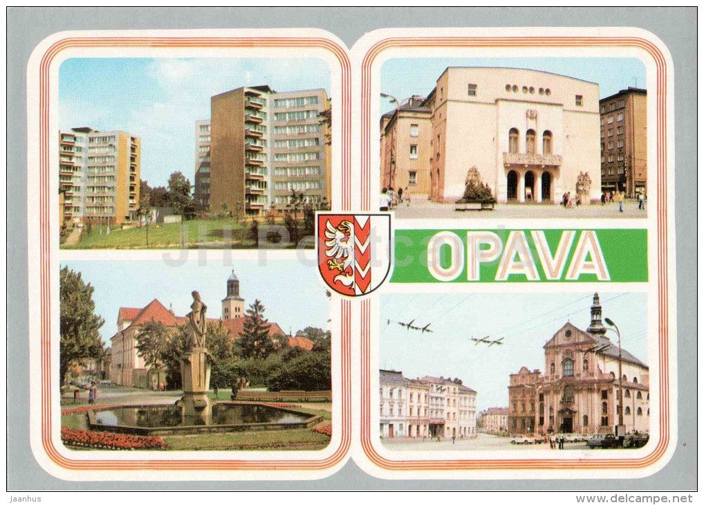 Opava - architecture - town views - Czechoslovakia - Czech - unused - JH Postcards