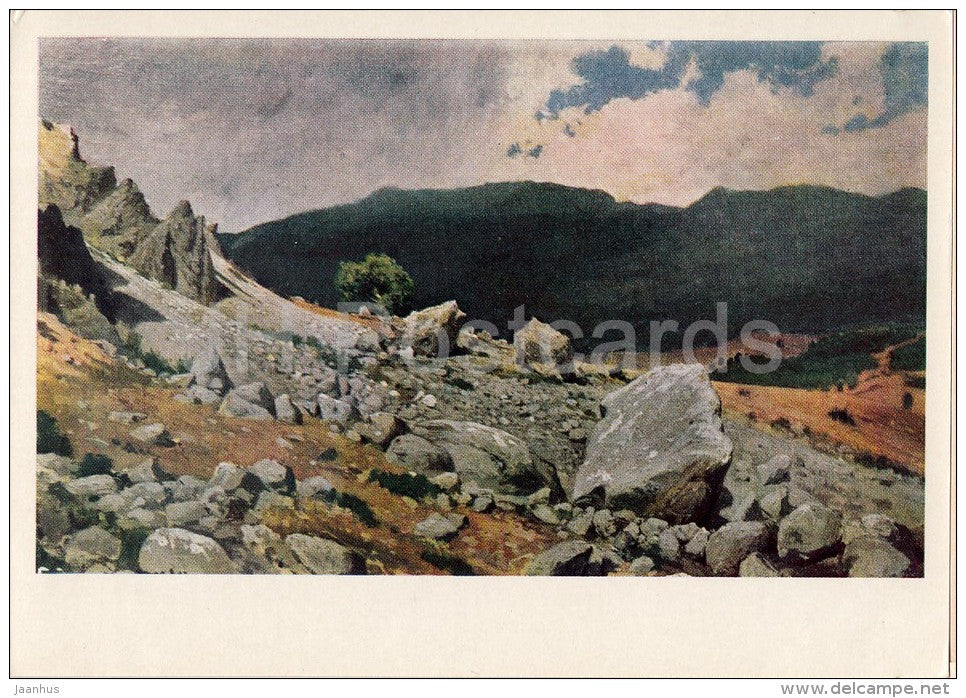 painting by I. Shihkin - From the vicinity of Gurzuf , 1879 - Russian art - 1967 - Russia USSR - unused - JH Postcards