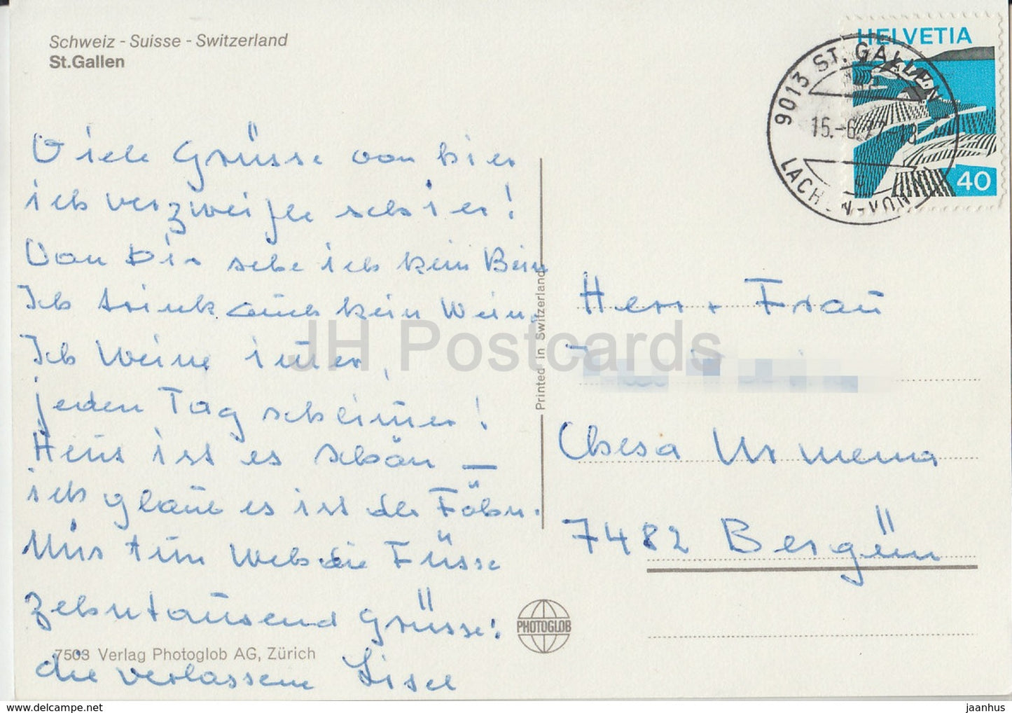 St Gallen - multiview - église - vue - 7503 - 1977 - Suisse - utilisé