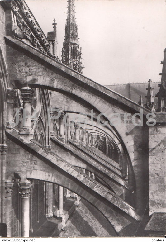 Amiens - Somme - Cathedrale Notre Dame - Arcs boutants de la Nef - old postcard - 1958 - France - used - JH Postcards