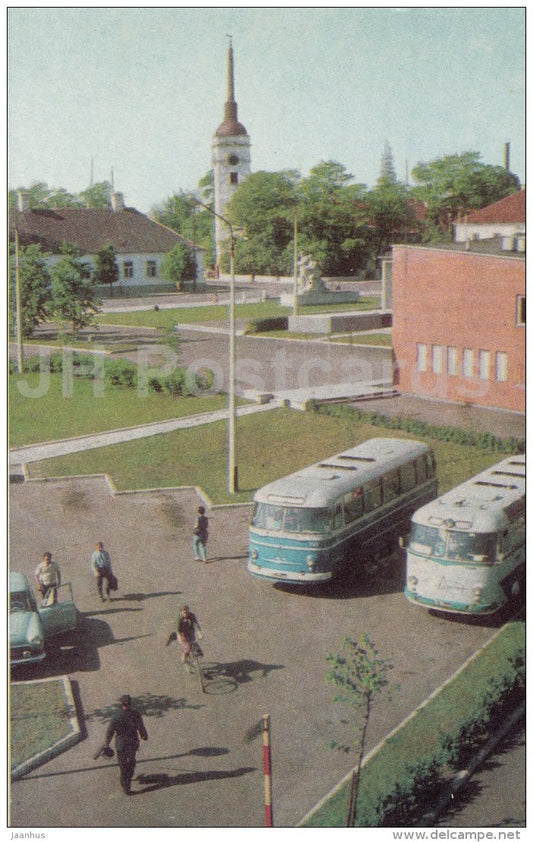 town centre - bus - Kuressaare - Saaremaa - 1974 - Estonia USSR - unused - JH Postcards