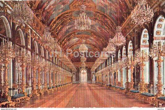 Schloss Herrenchiemsee - Spiegelgalerie - castle - 407 - old postcard - Germany - unused - JH Postcards