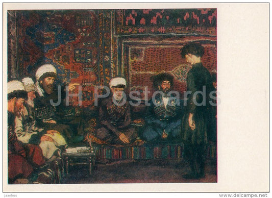 painting by E. Lanceray - Shamil among murids , 1913 - Dzhigit - Russian art - Russia USSR - 1981 - unused - JH Postcards