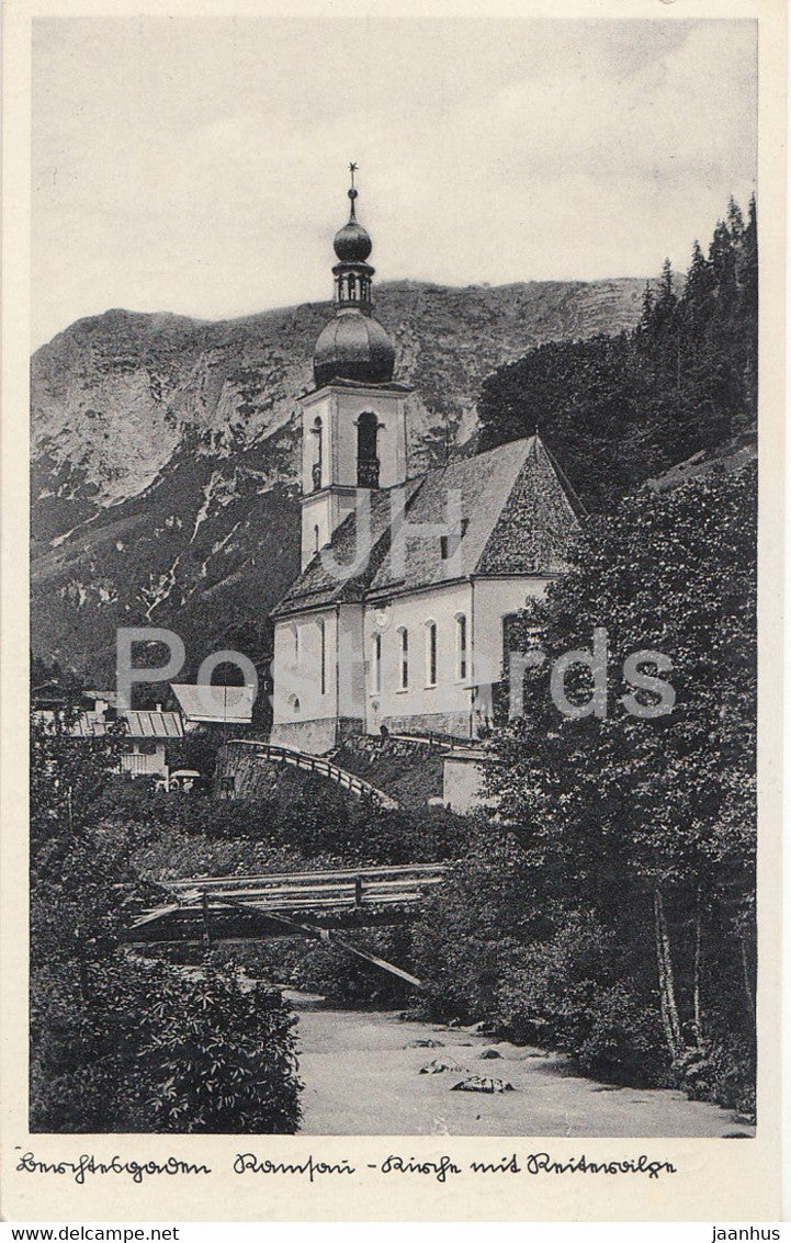 Berchtesgaden - Ramsau - Kirche - Reiteralpe - 17 - old postcard - 1936 - Germany - used - JH Postcards