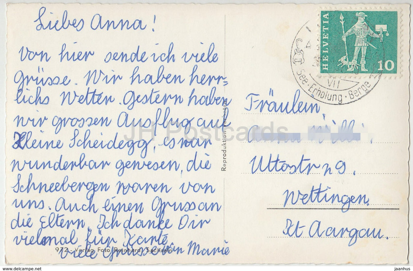 Lungern Breitenfeld - cable car - 972 - Switzerland - 1961 - used