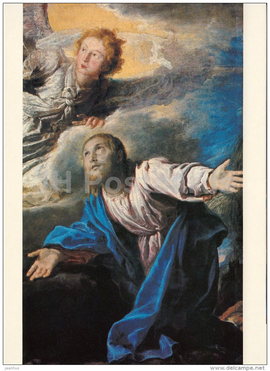 painting by Domenico Fetti - Christ on the Mount Olives , 1617 - Italian art - large format card - Czech - unused - JH Postcards