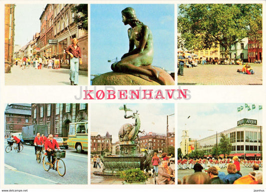 Copenhagen - bicycle - Little Mermaid - street view - multiview - 12 - Denmark - unused - JH Postcards