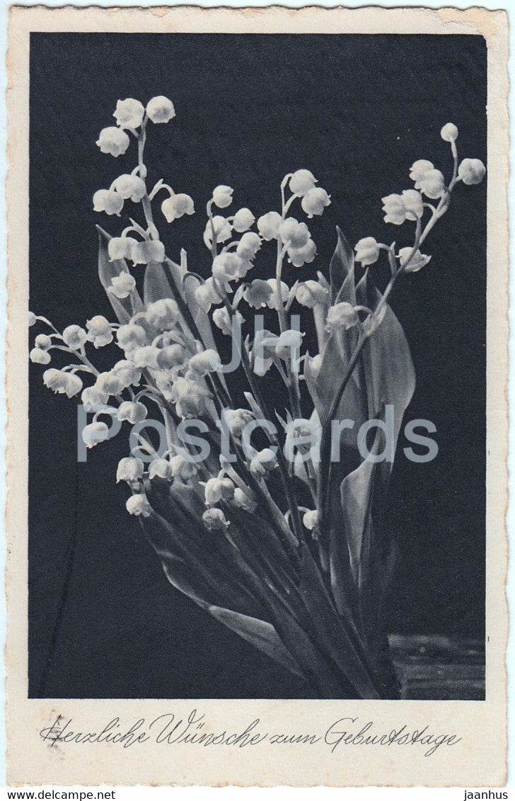 Birthday Greeting Card - Herzliche Gluckwunsche zum Geburtstage - flowers - GS 918 - old postcard - 1942 Germany - used - JH Postcards