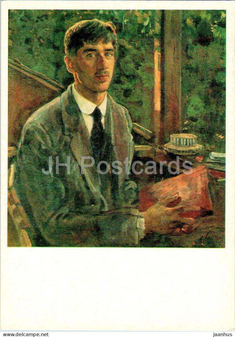 painting by Isaak Brodsky - portrait of Russian poet Korney Chukovsky - Russian art - 1983 - Russia USSR - unused