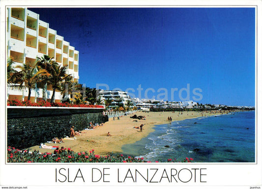 Isla de Lanzarote - Puerto del Carmen - Playa - beach - 1992 - Spain - used - JH Postcards