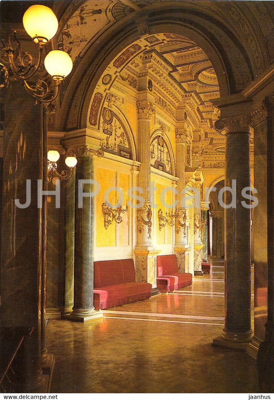 Semperoper Dresden - Foyerbereich - Blick vom Vestibul in das obere Rundfoyer - Dresden Opera - DDR Germany - unused - JH Postcards