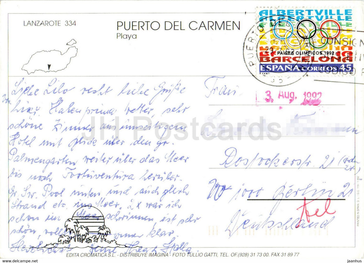 Isla de Lanzarote - Puerto del Carmen - Playa - plage - 1992 - Espagne - occasion